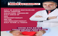 PROF.DR.ÖMER ŞATIROĞLU RİZE DE ÖZEL KARDİYOLOJİ MUAYEHANESİNİ AÇIYOR